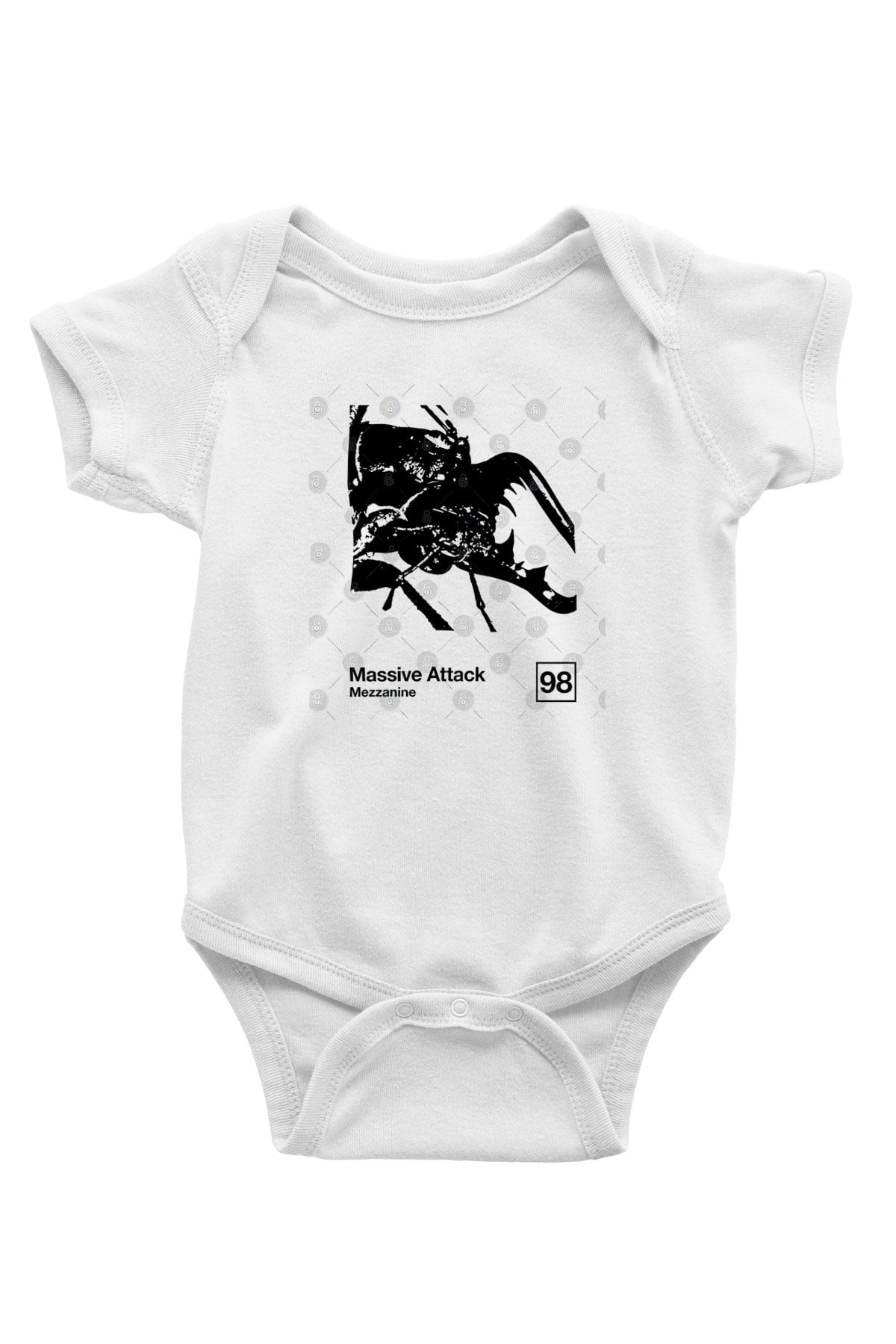 Massive Attack Baskılı Beyaz Unisex Bebek Body - Zıbın