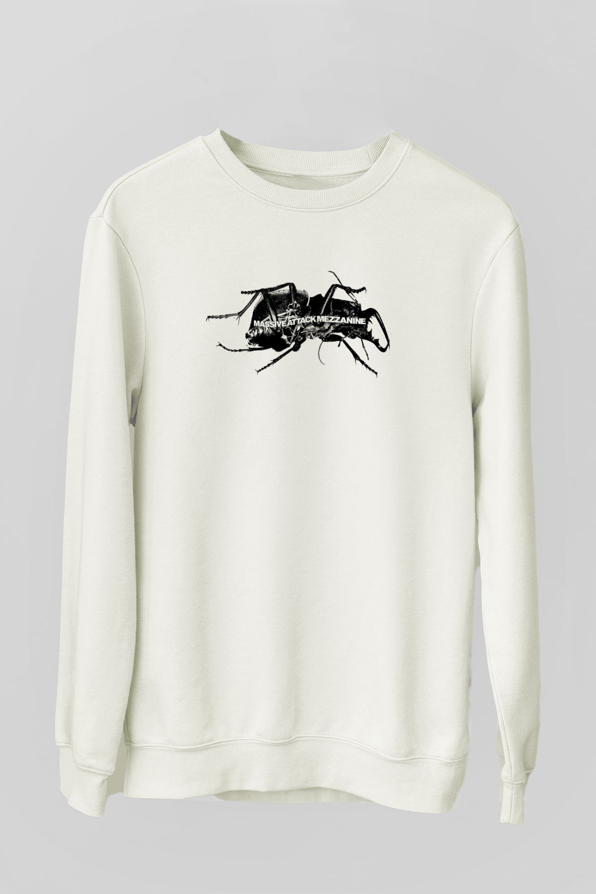 Massive Attack Baskılı Beyaz Unisex Sweatshirt