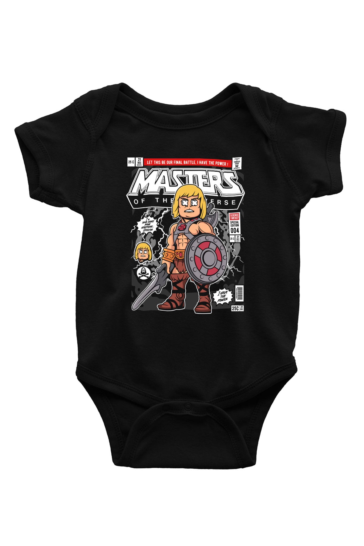Master Baskılı Unisex Siyah Bebek Body - Zıbın