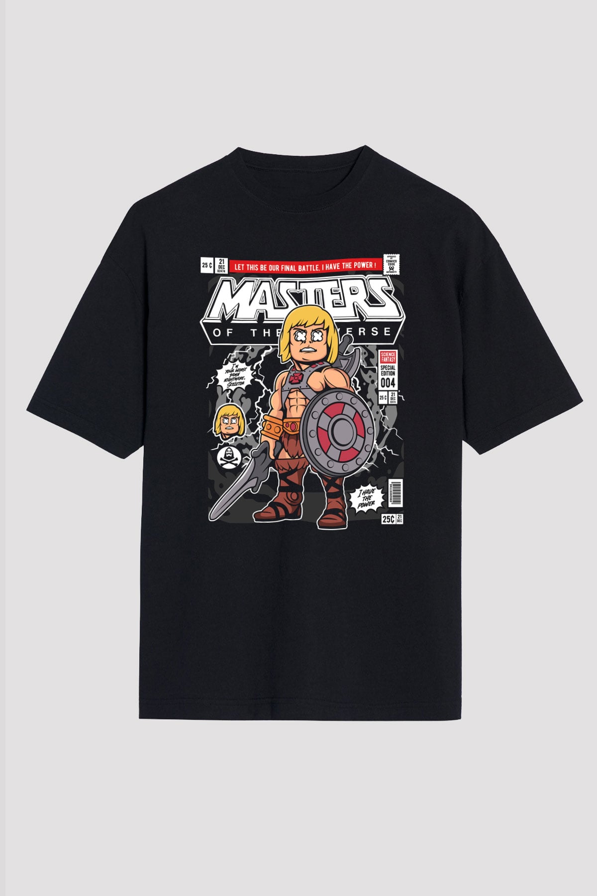 Master Baskılı Unisex Siyah Oversize Tişört