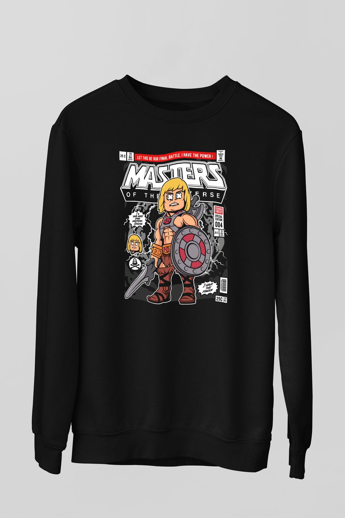 Master Baskılı Unisex Siyah Sweatshirt