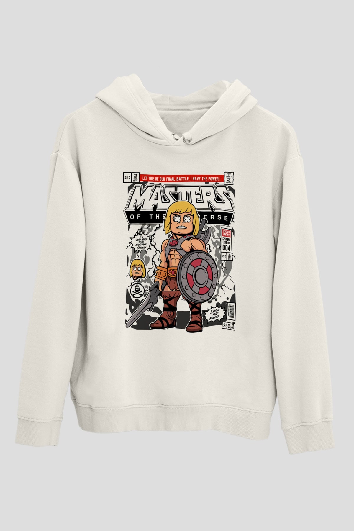 Master Of The Universe Baskılı Unisex Beyaz Hoodie