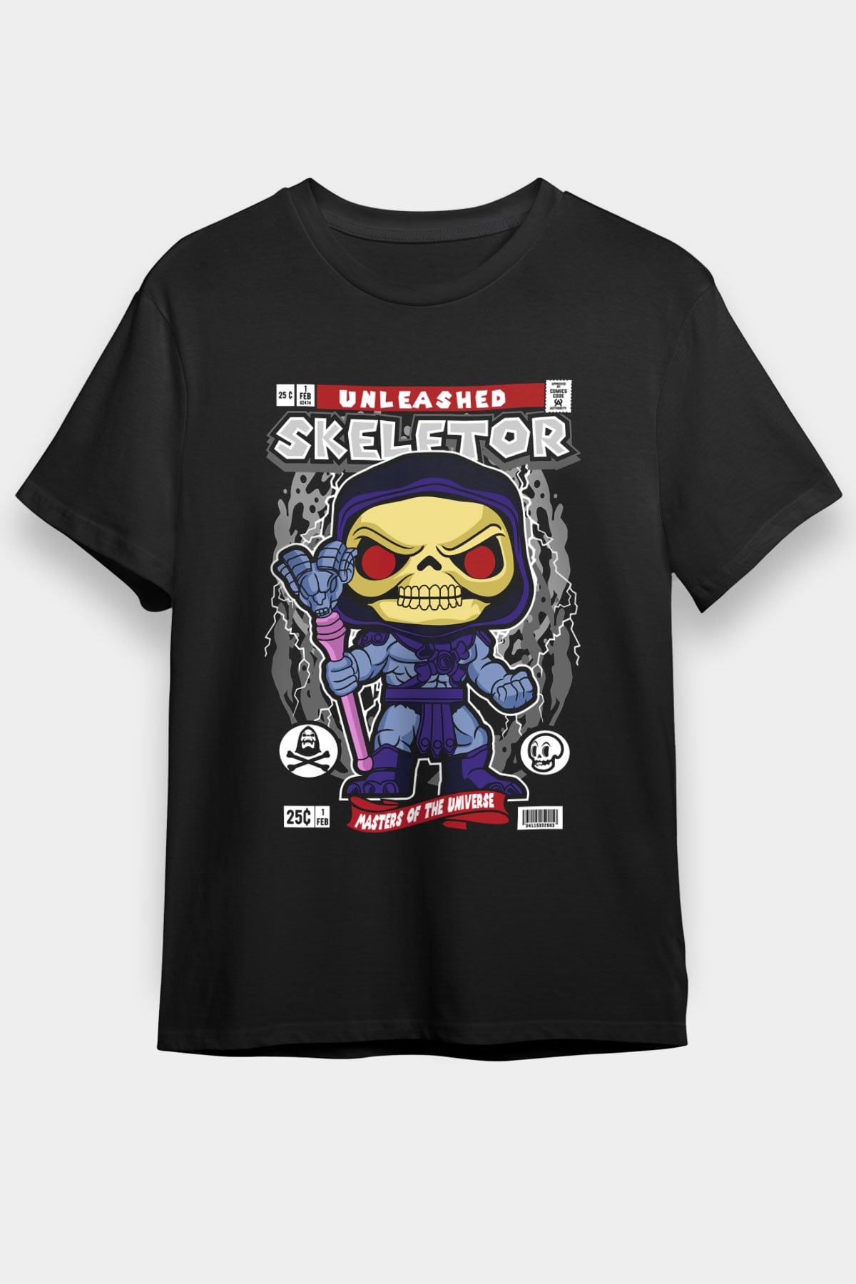 Master Of Universe Baskılı Unisex Siyah Tişört