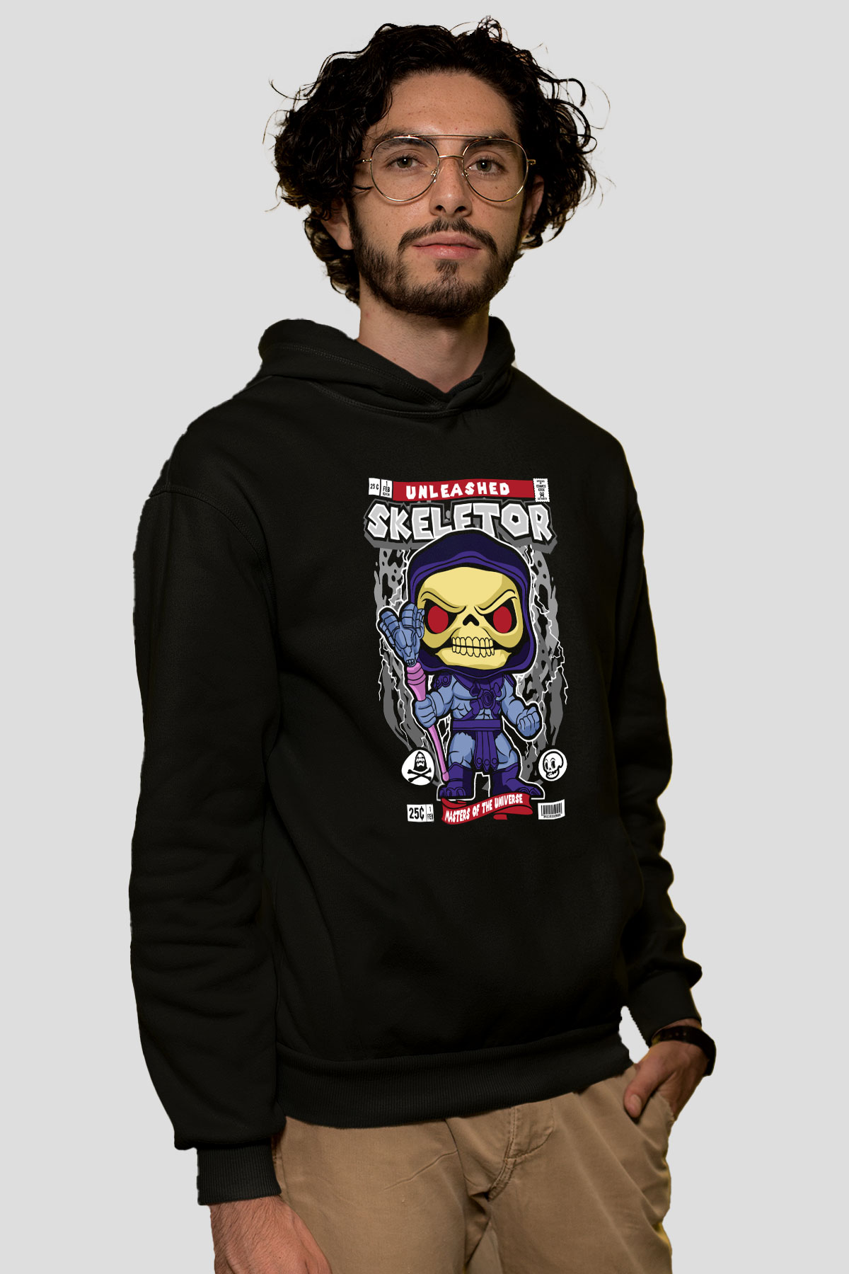 Master Of Universe Baskılı Unisex Siyah Hoodie