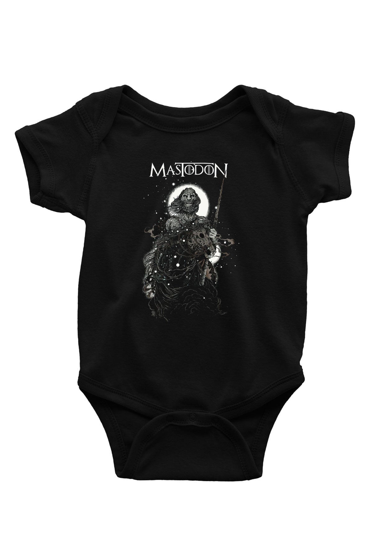 Mastodon Baskılı Siyah Bebek Body - Zıbın