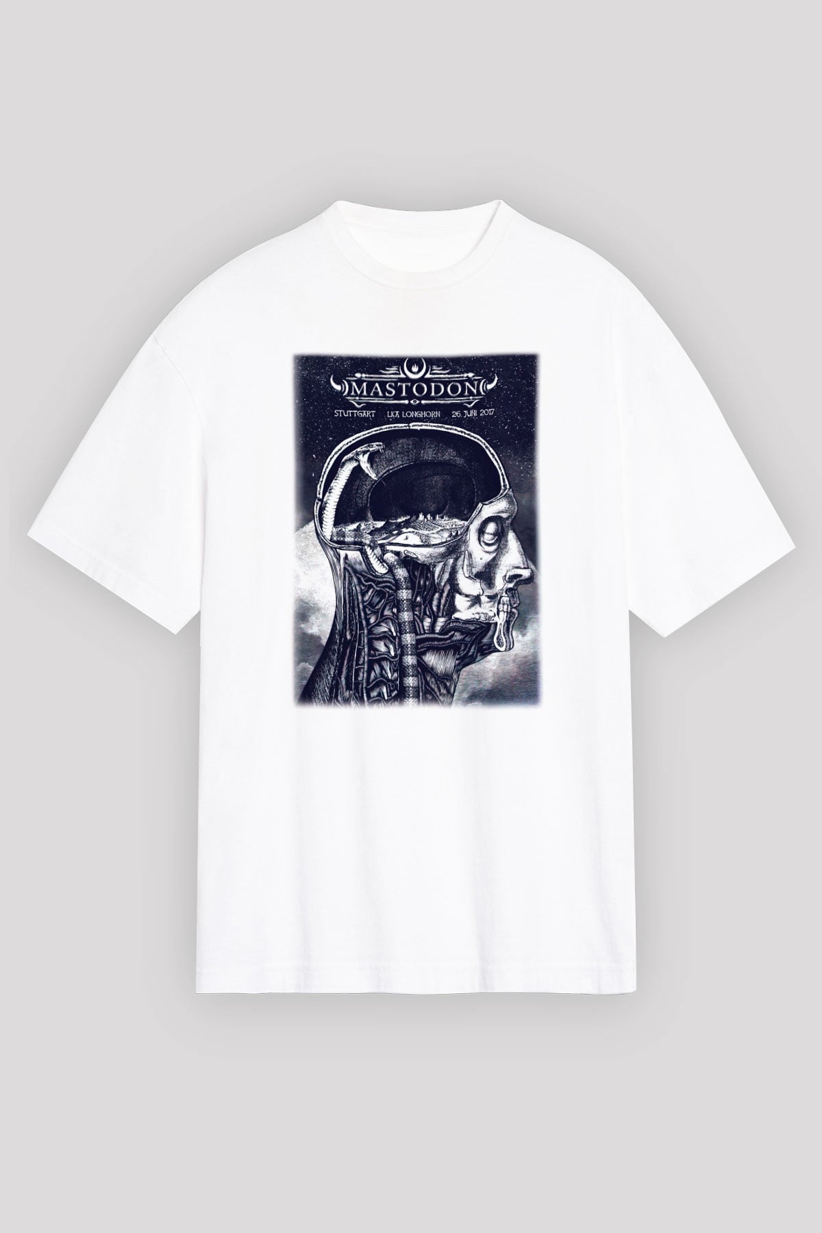 Mastodon Beyaz Unisex Oversize Tişört T-Shirt