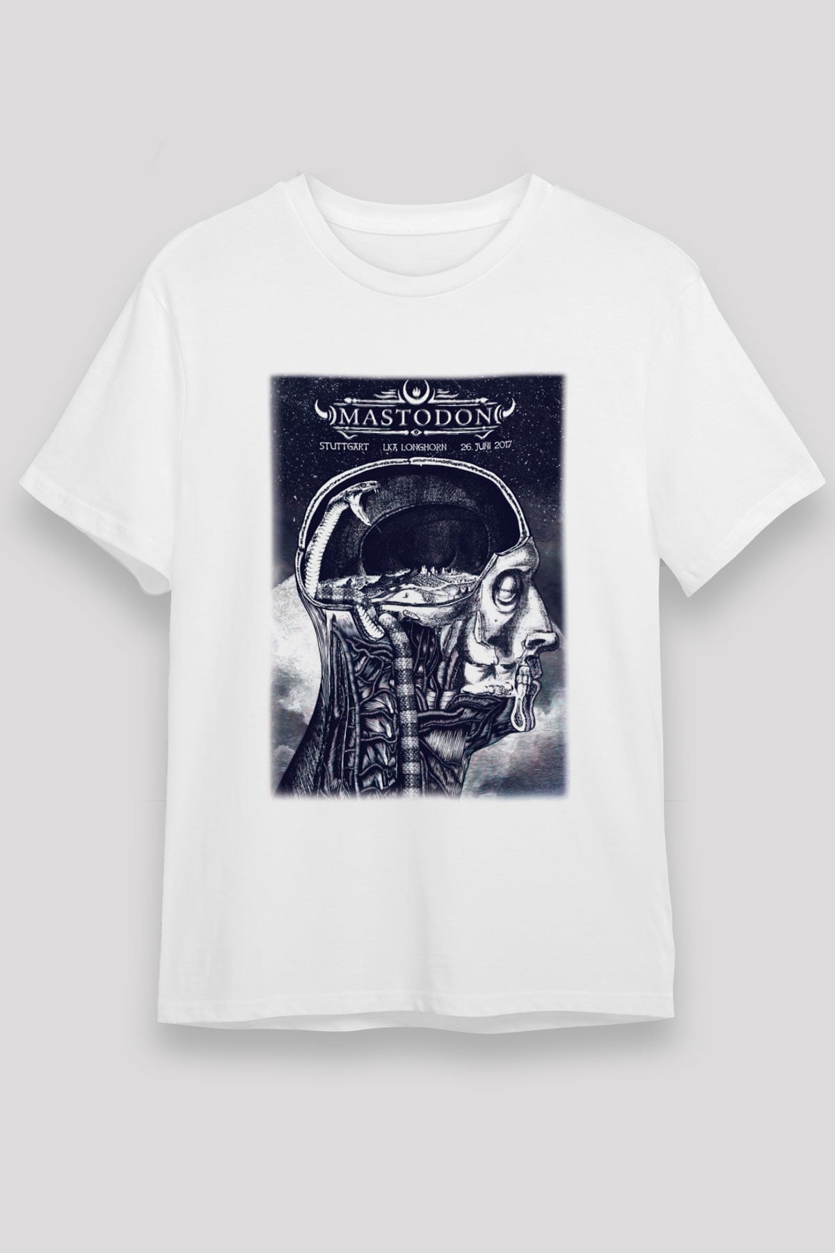 Mastodon Beyaz Unisex Tişört T-Shirt - TişörtFabrikası