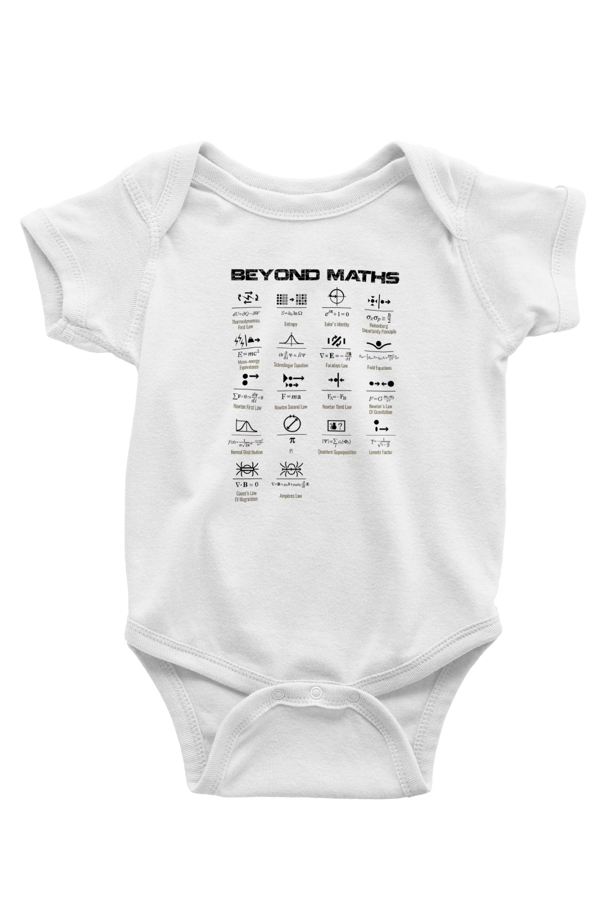 Matematiğin Ötesinde Baskılı Beyaz Bebek Body - Zıbın