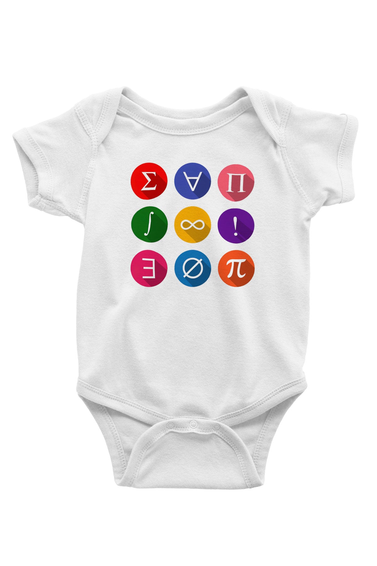 Matematikçi Baskılı Beyaz Unisex Bebek Body - Zıbın