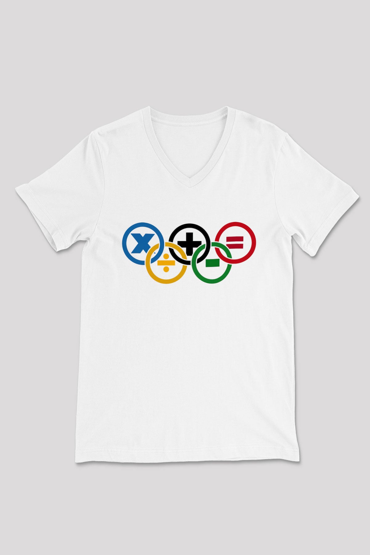 Matematikçi Beyaz Unisex V Yaka Tişört T-Shirt
