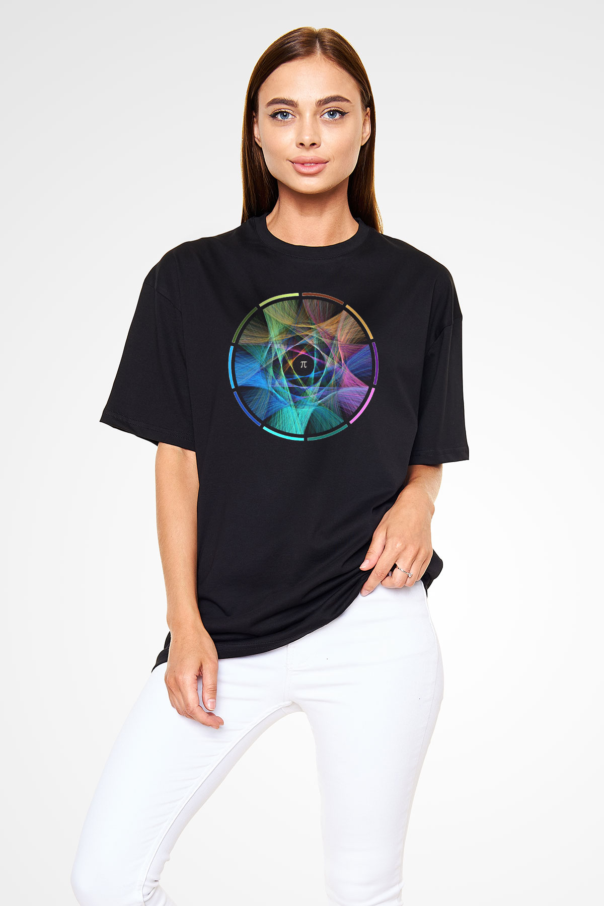 Matematikçi Siyah Unisex Oversize Tişört T-Shirt