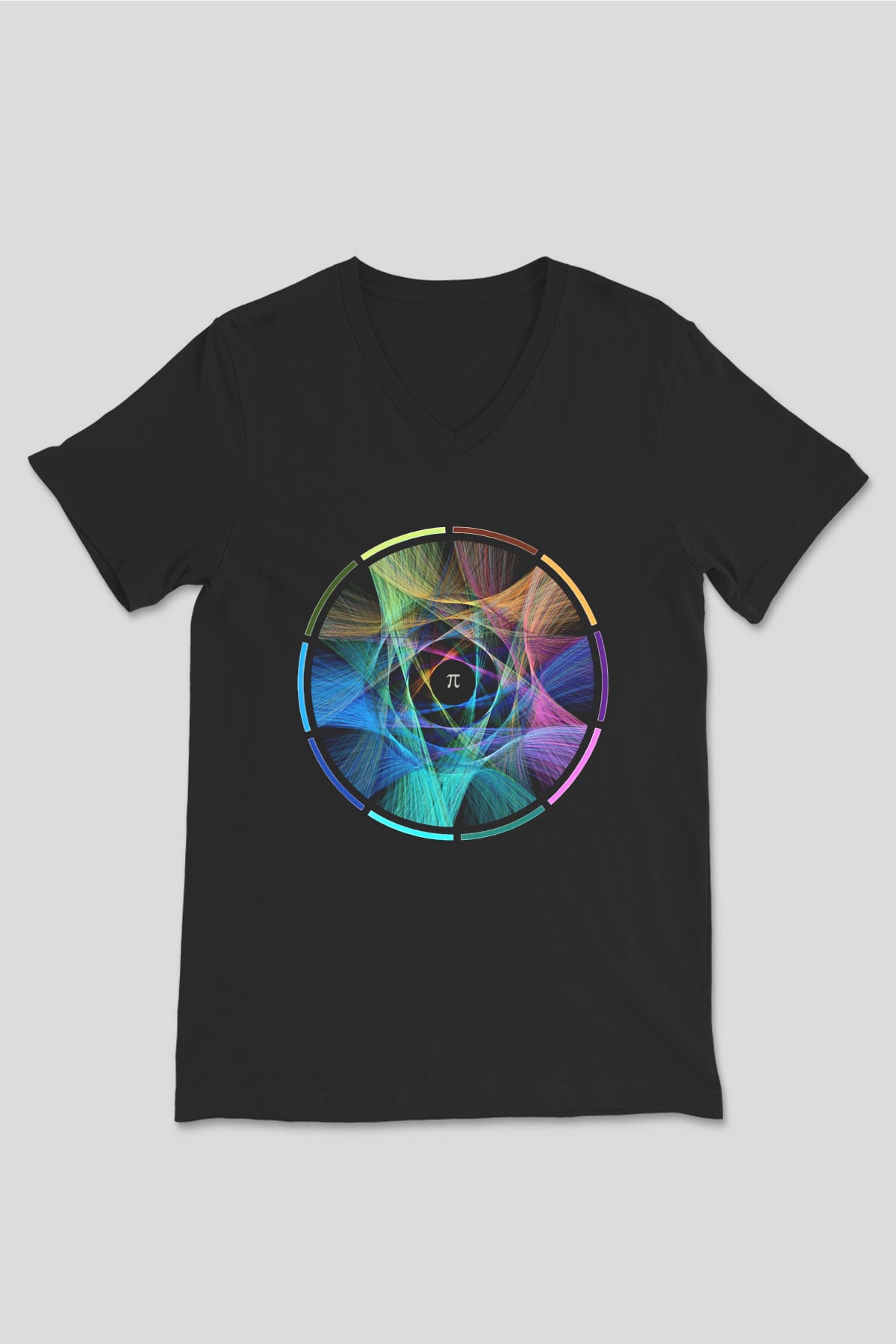 Matematikçi Siyah Unisex V Yaka Tişört T-Shirt
