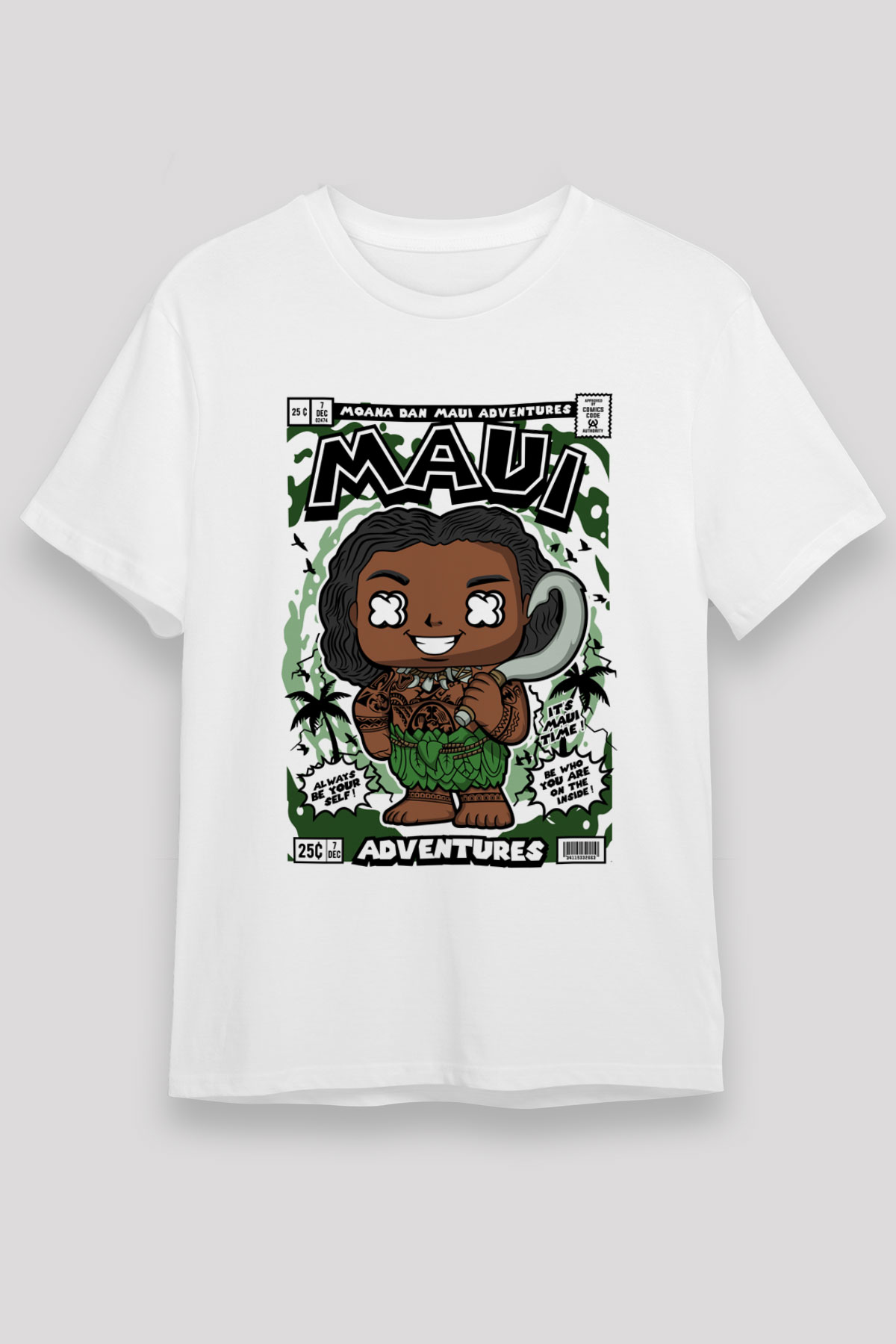 Maui Baskılı Unisex Beyaz Tişört