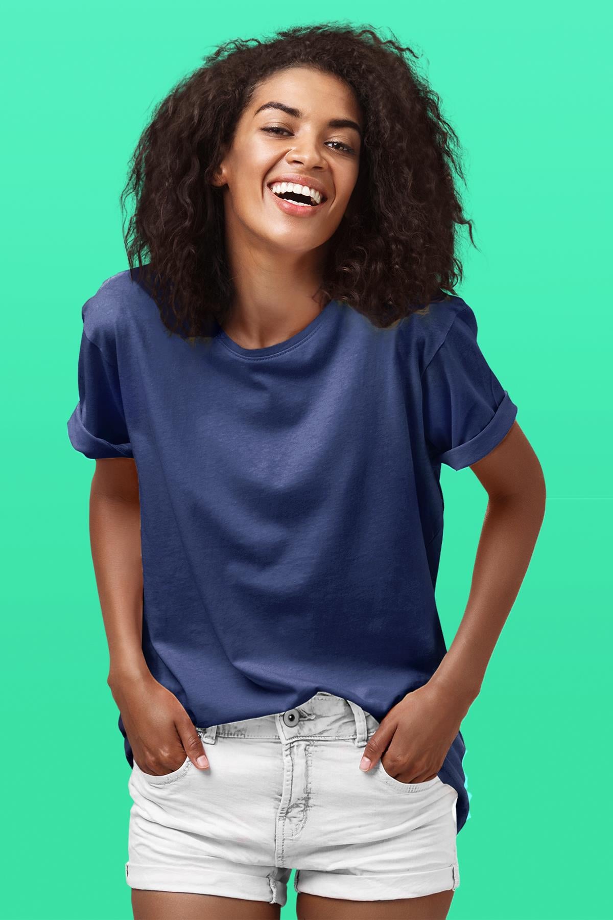 Mavi Basic Unisex Tişört T-Shirt - TişörtFabrikası