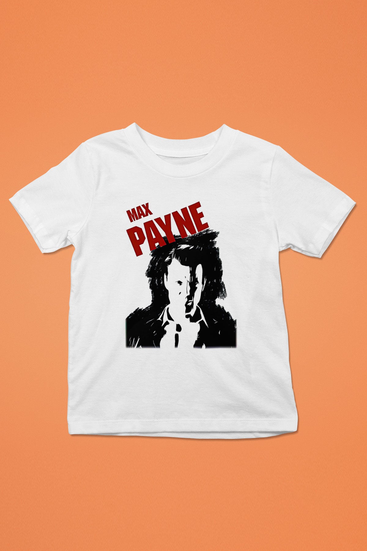 Max Payne Baskılı Beyaz Unisex Beyaz Çocuk Tişört - Tshirt