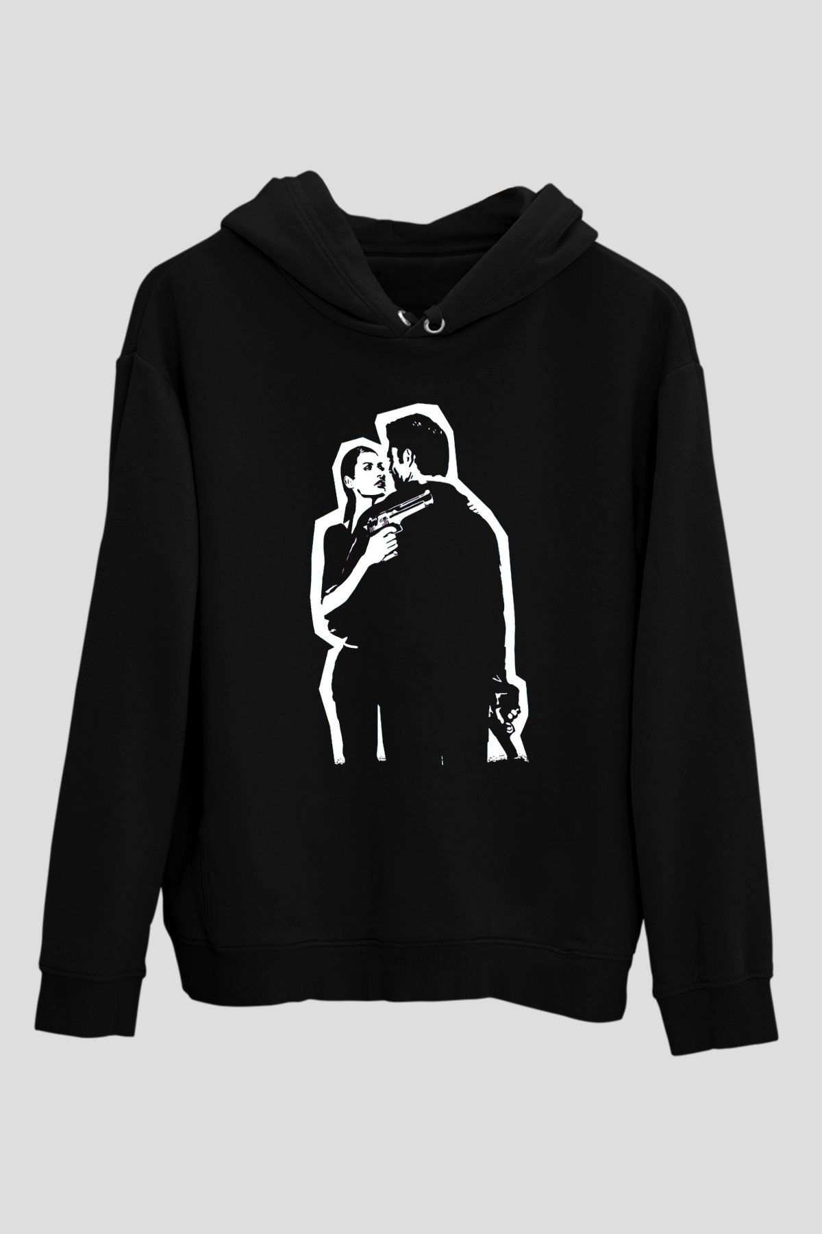 Max Payne Baskılı Unisex Siyah Kapüşonlu Sweatshirt