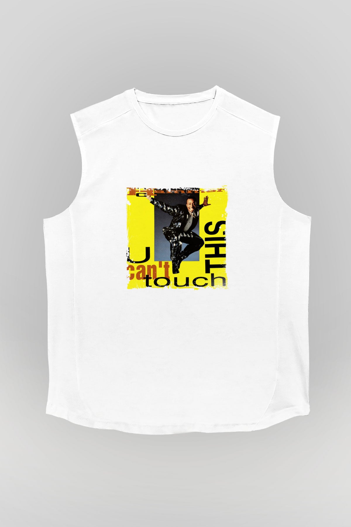 MC Hammer Baskılı Unisex Beyaz Kolsuz Tişört