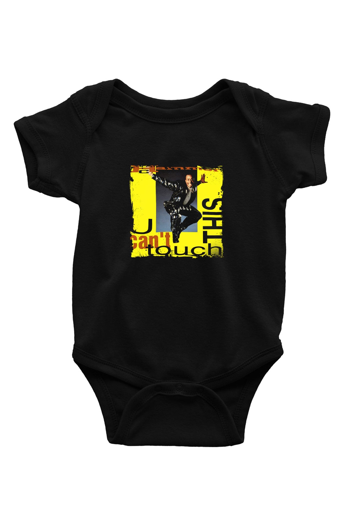 MC Hammer Baskılı Unisex Siyah Bebek Body - Zıbın