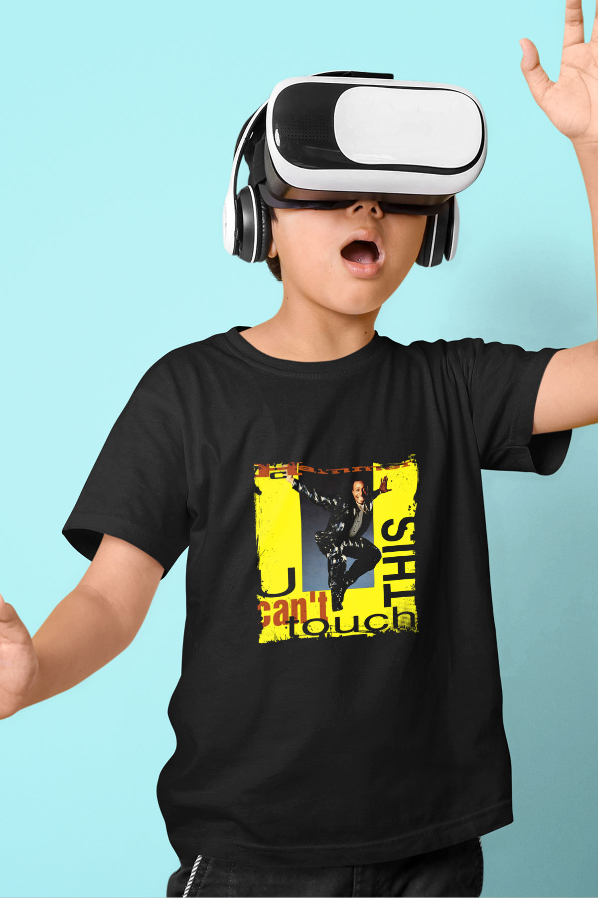MC Hammer Baskılı Unisex Siyah Çocuk Tişört
