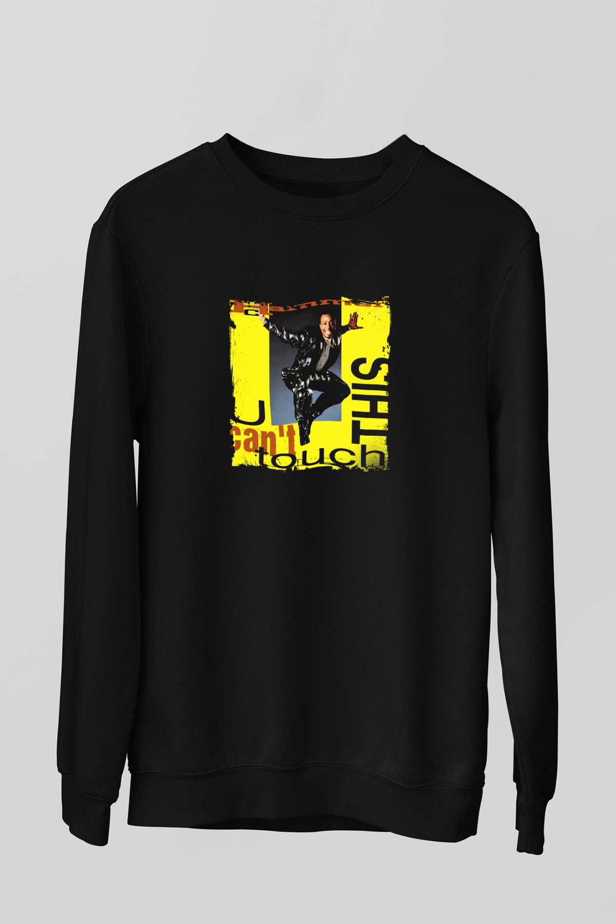 MC Hammer Baskılı Unisex Siyah Sweatshirt