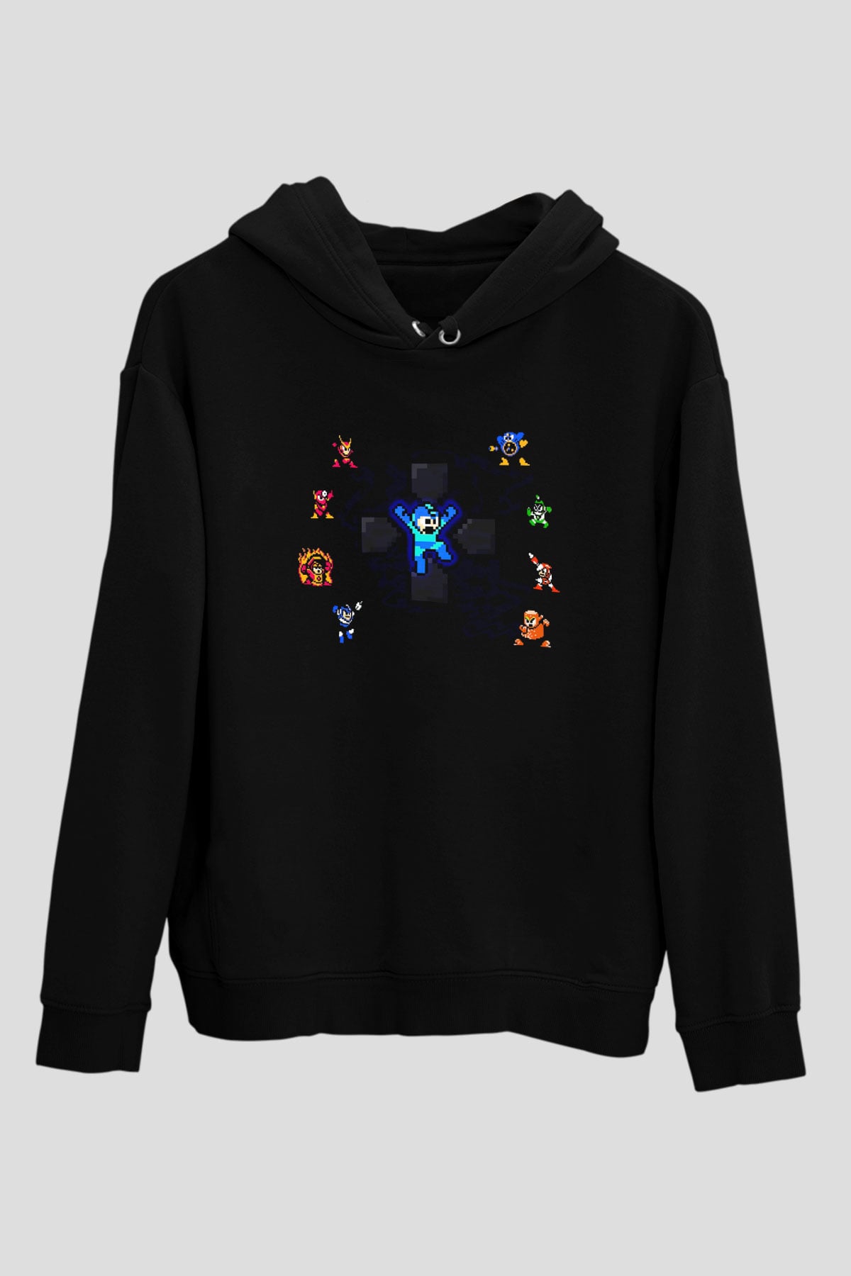Mega Man Siyah Unisex Hoodie