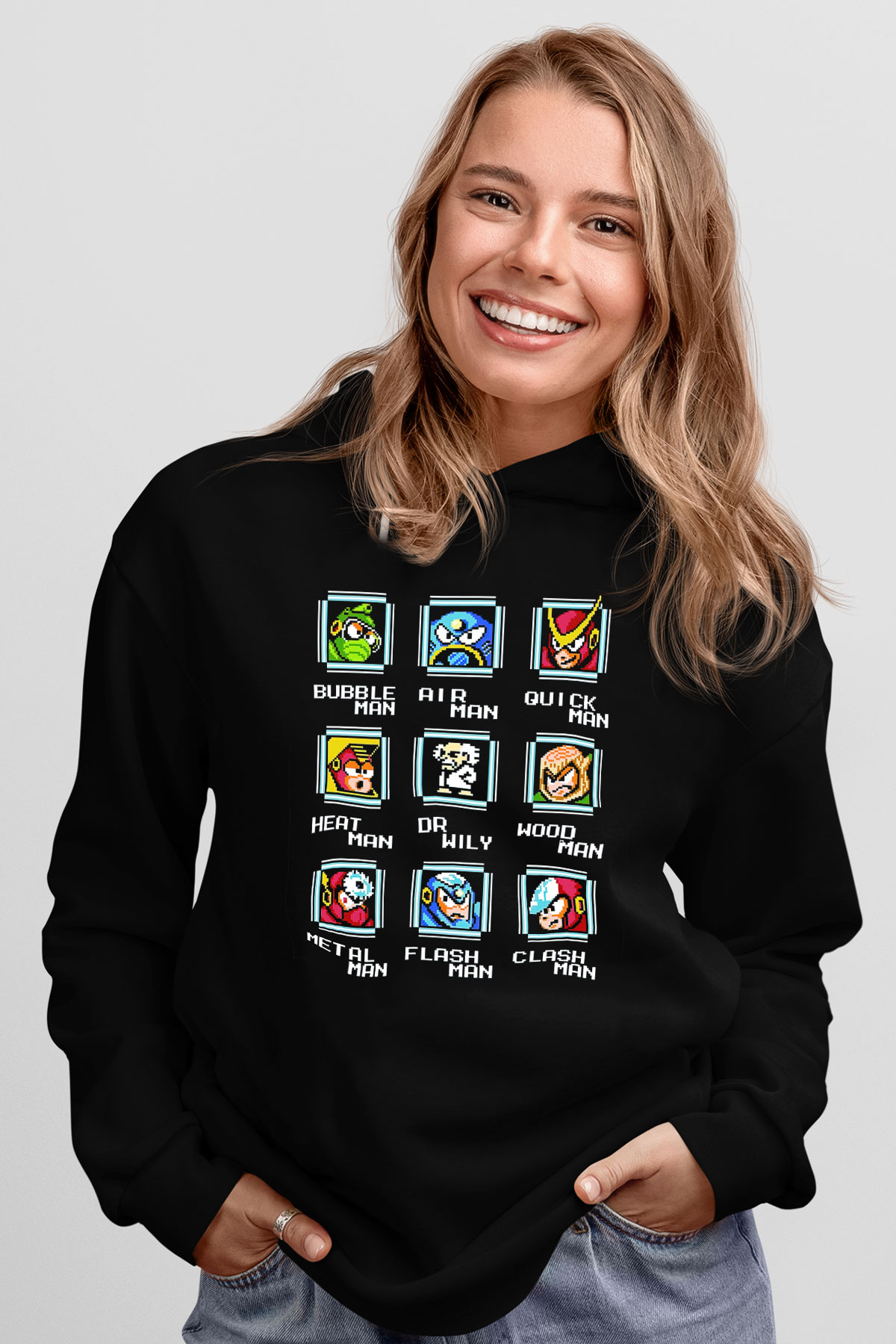 Mega Man Siyah Unisex Hoodie