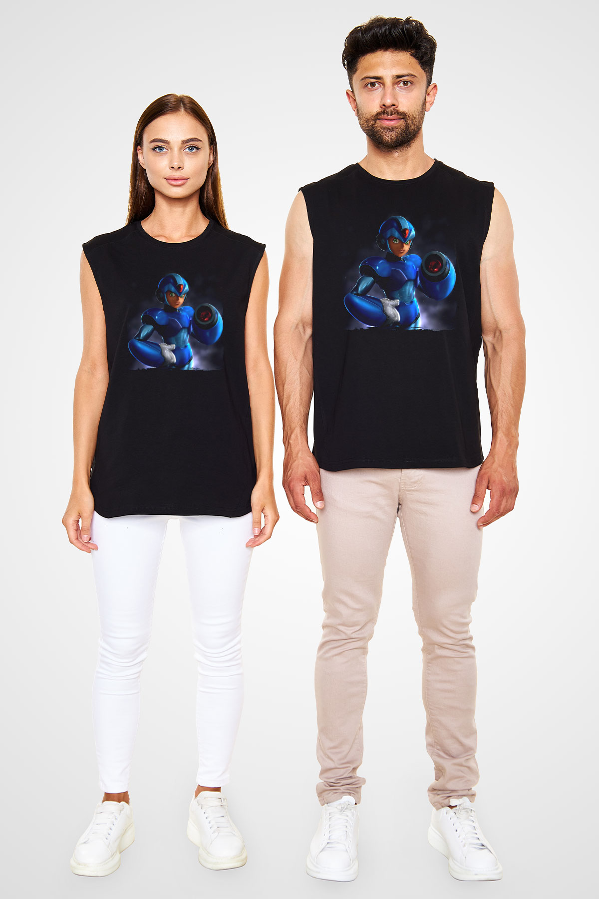 Mega Man Siyah Unisex Kolsuz Tişört