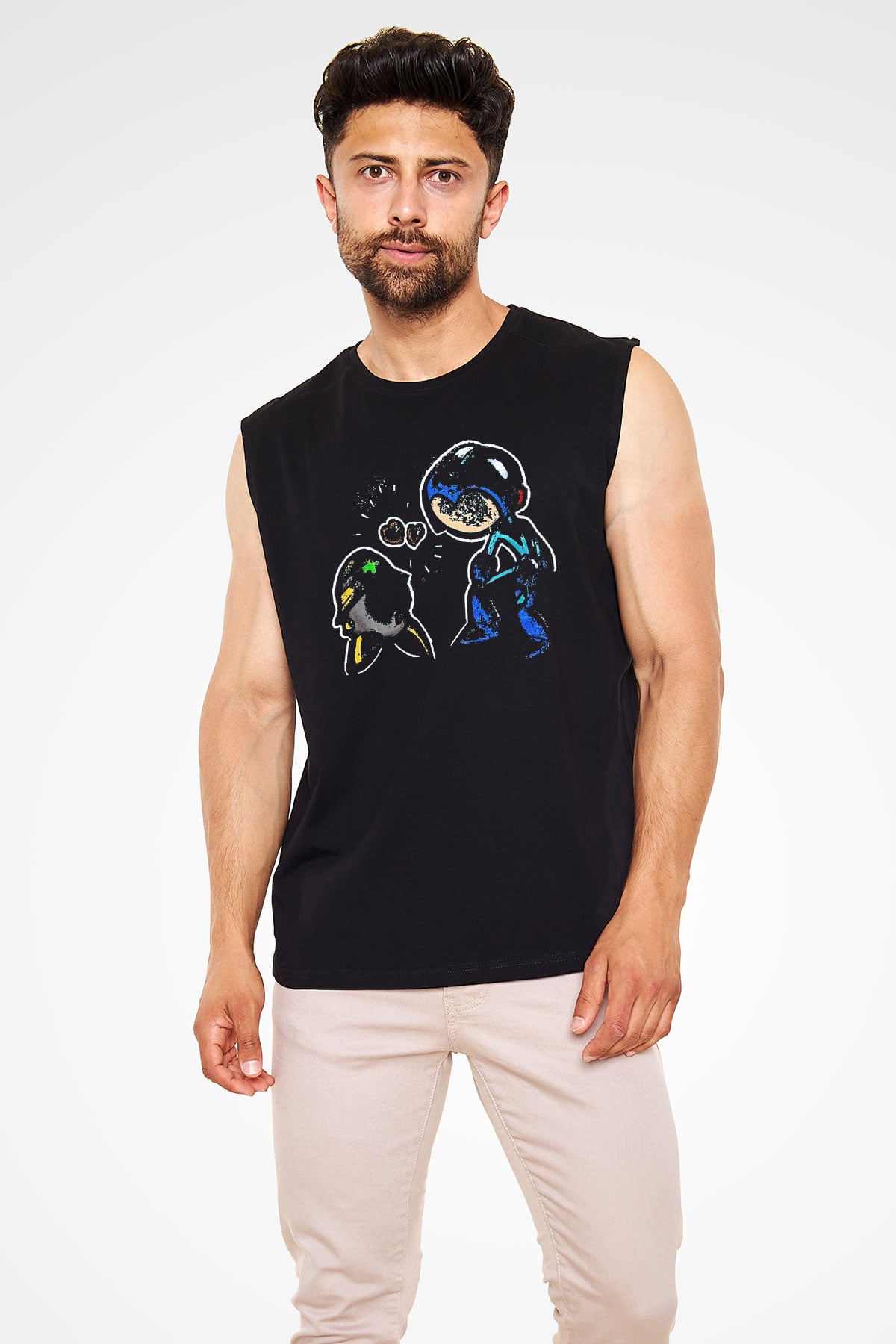 Mega Man Siyah Unisex  Kolsuz Tişört