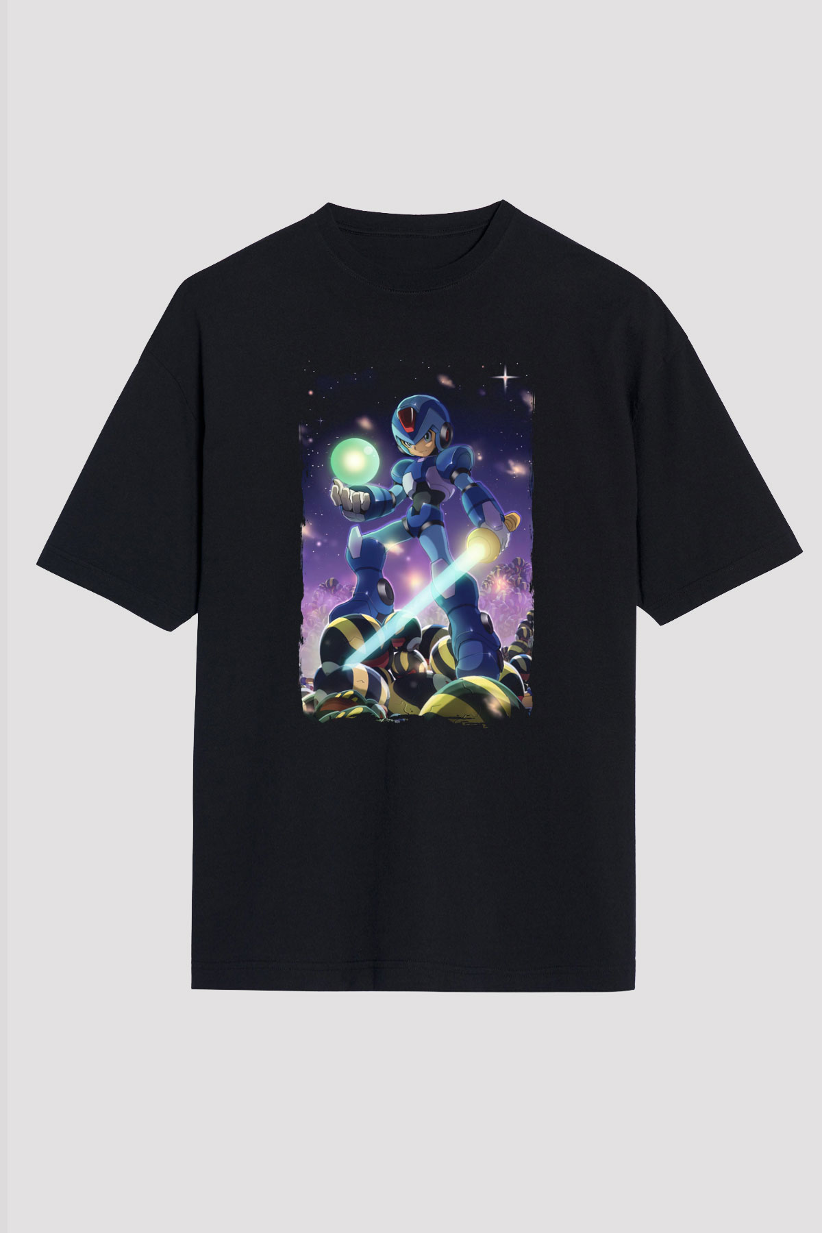 Mega Man Siyah Unisex Tişört T-Shirt