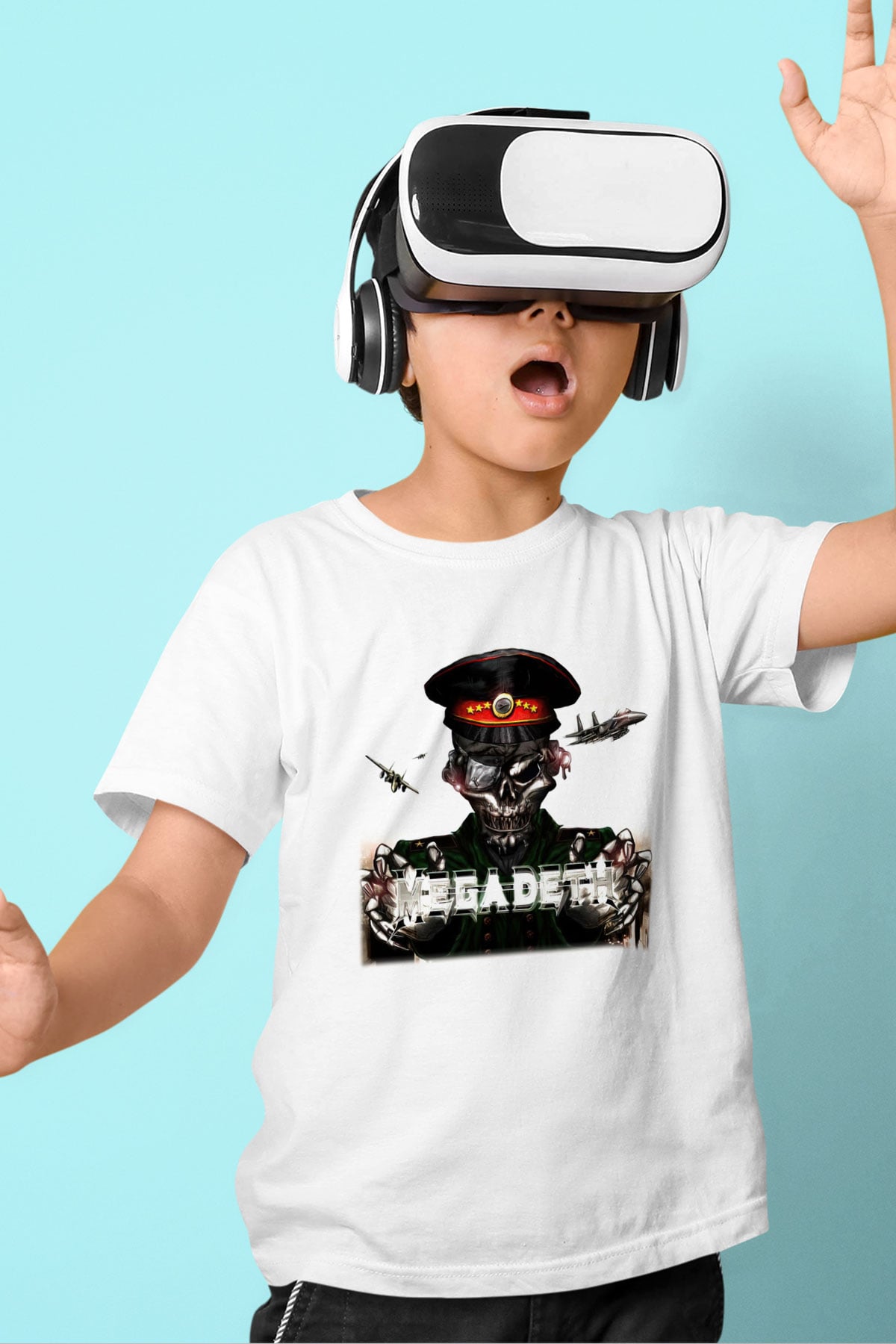 Megadeth Baskılı Beyaz Unisex Çocuk Tişört
