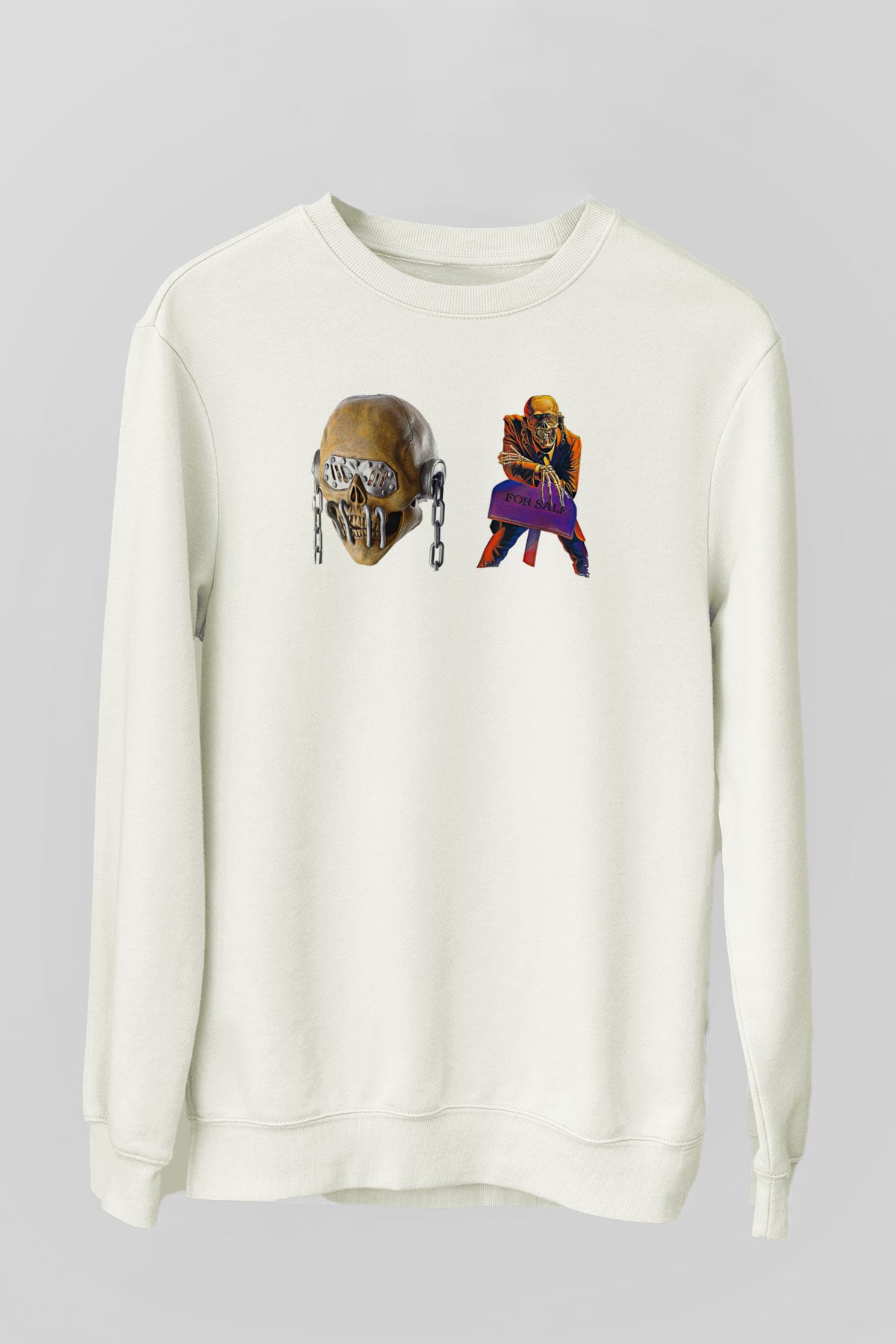 Megadeth Baskılı Beyaz Unisex Sweatshirt