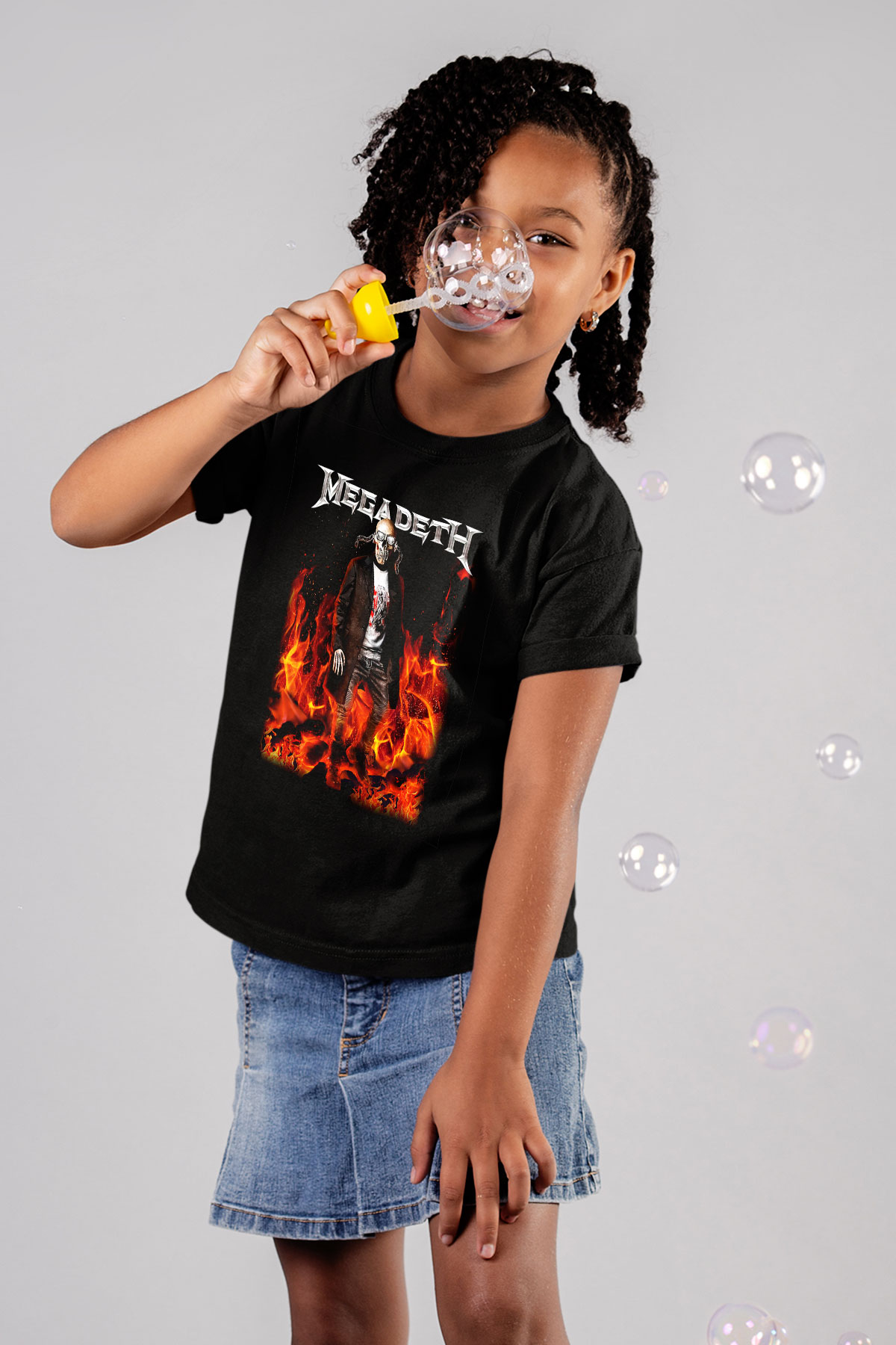 Megadeth Baskılı Siyah Unisex Çocuk Tişört