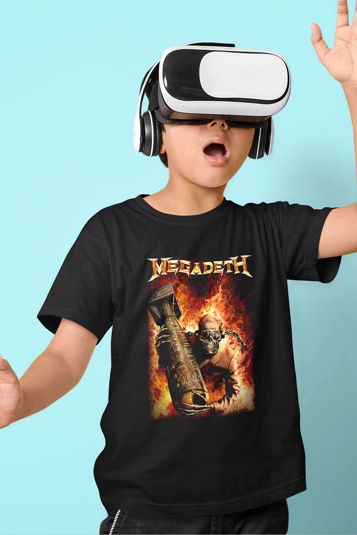 Megadeth Baskılı Siyah Unisex Çocuk Tişört
