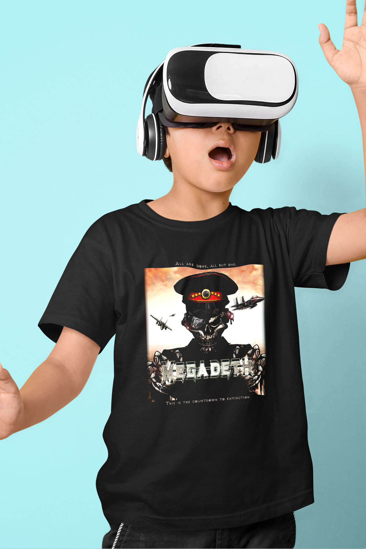 Megadeth Baskılı Siyah Unisex Çocuk Tişört