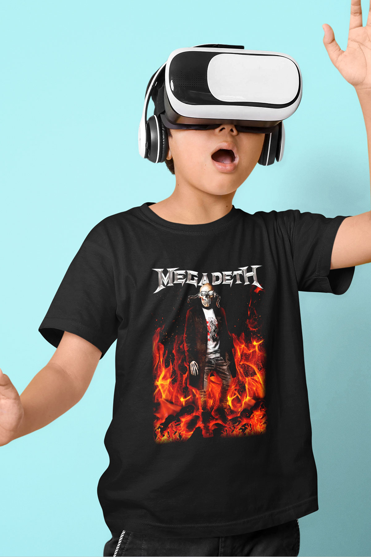 Megadeth Baskılı Siyah Unisex Çocuk Tişört