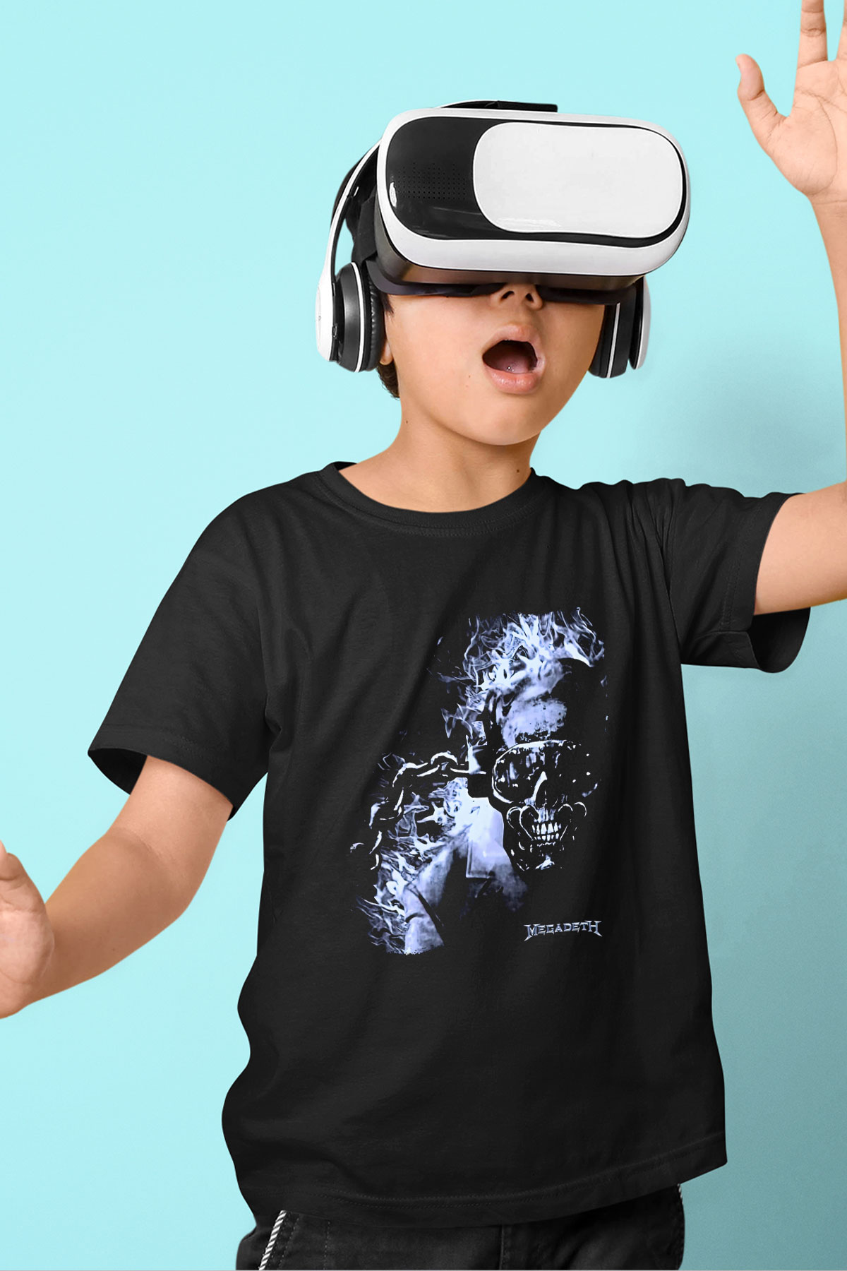 Megadeth Baskılı Unisex Siyah Çocuk Tişört - Tshirt