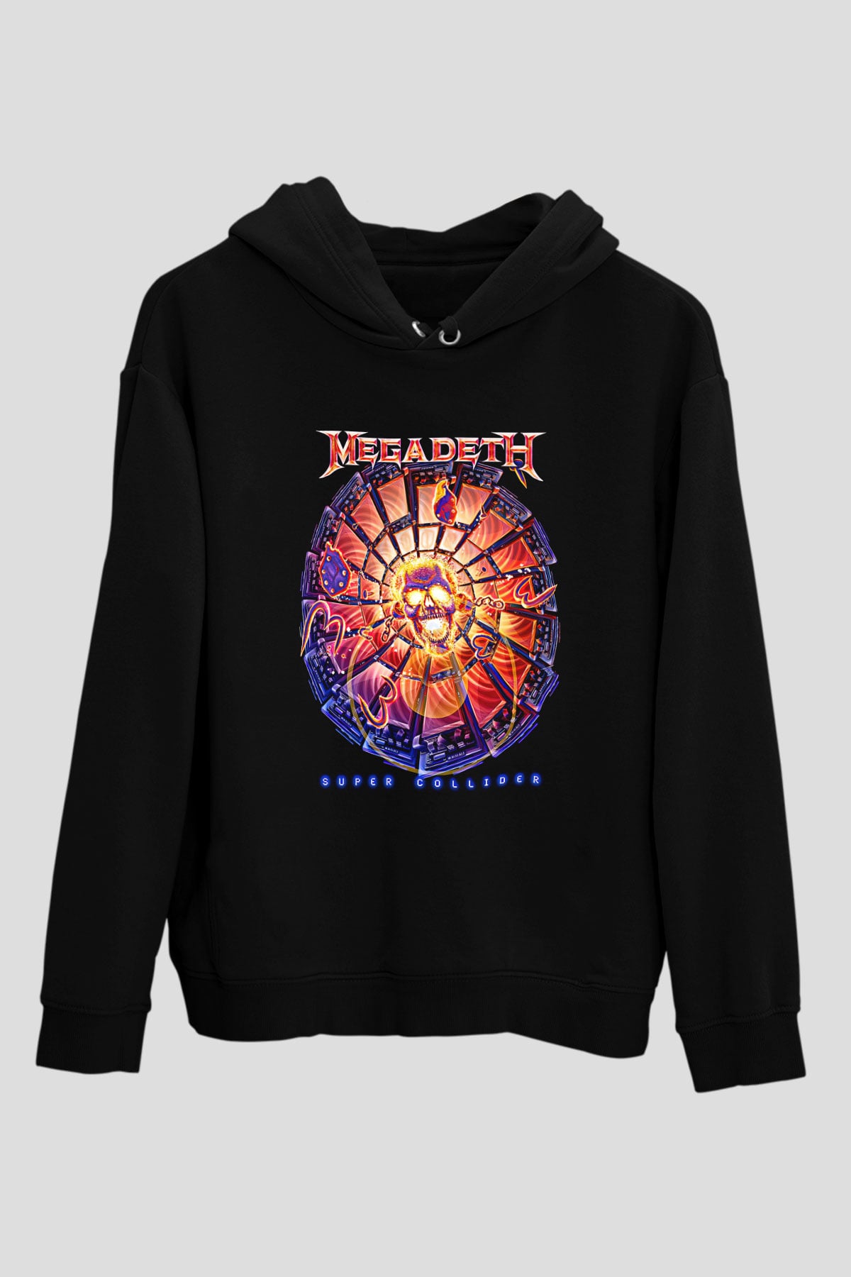 Megadeth Baskılı Unisex Siyah Kapüşonlu Sweatshirt