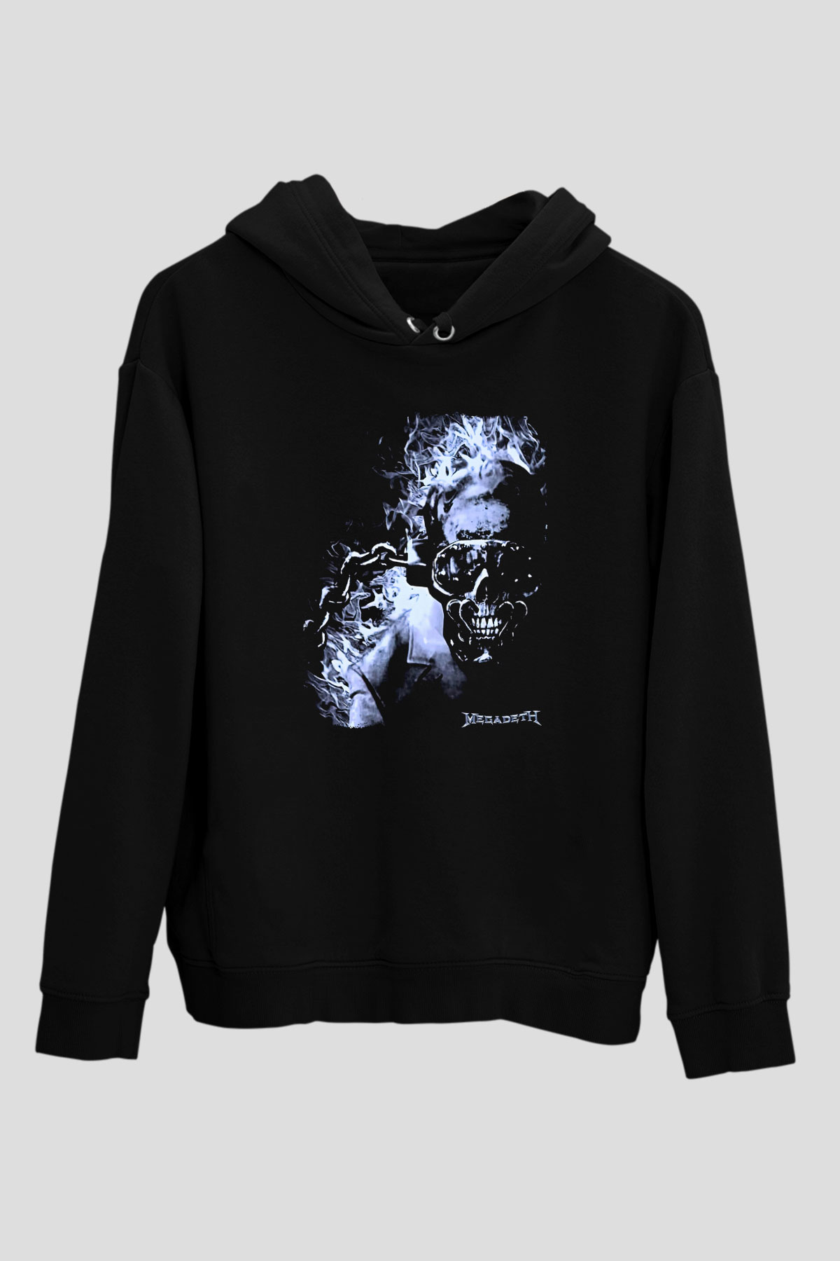 Megadeth Baskılı Unisex Siyah Kapüşonlu Sweatshirt
