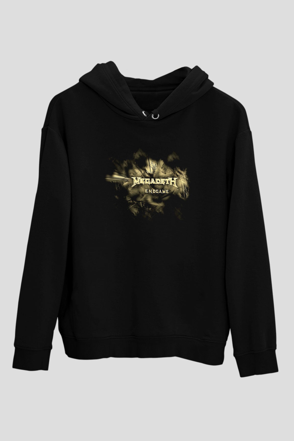 Megadeth Baskılı Unisex Siyah Kapüşonlu Sweatshirt