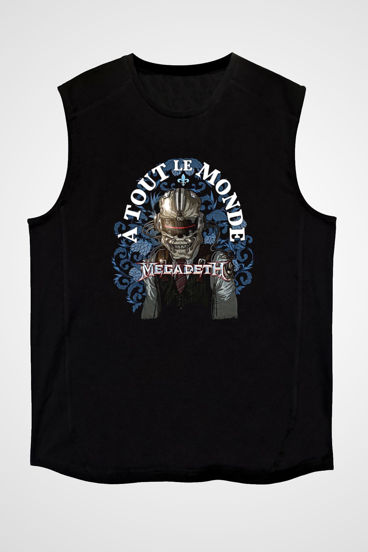 Megadeth Baskılı Unisex Siyah Kolsuz Tişört - Tshirt