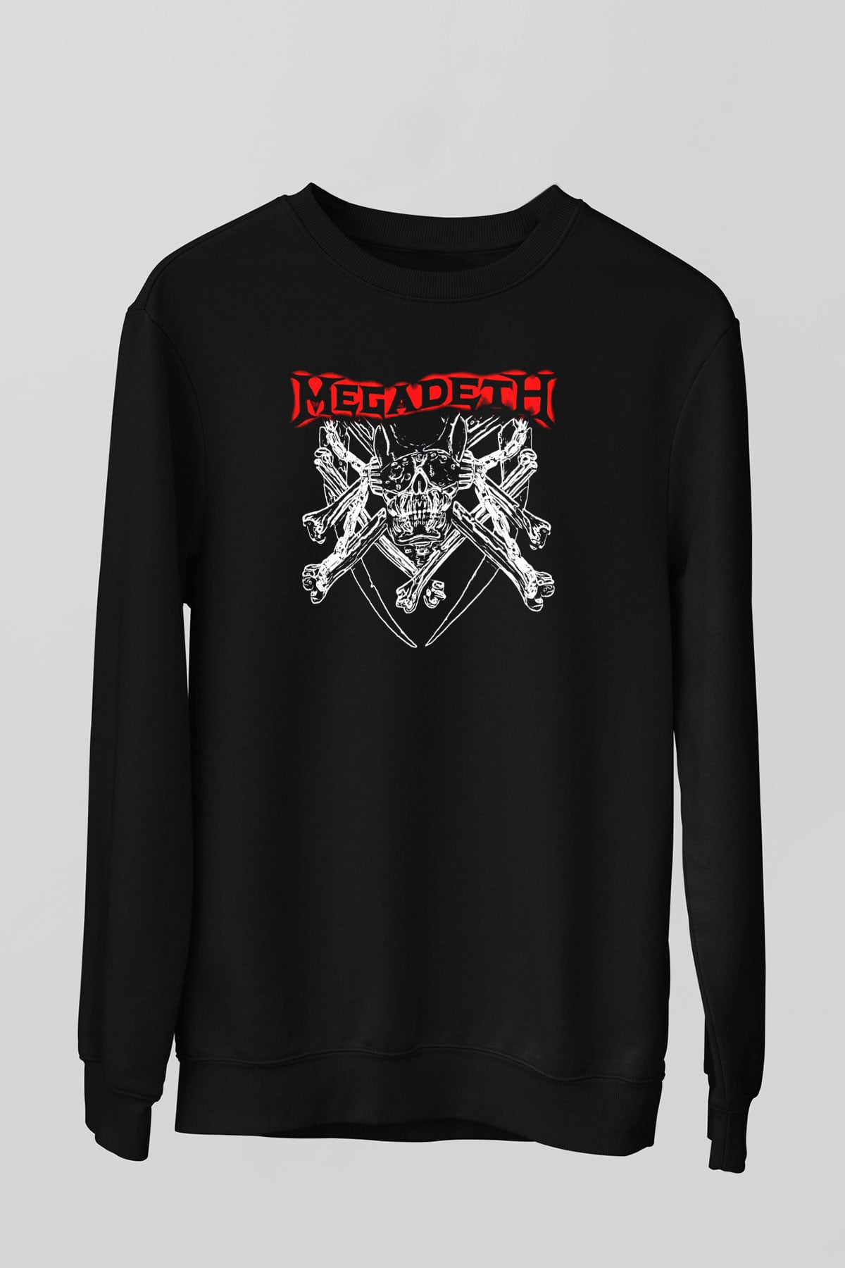 Megadeth Baskılı Unisex Siyah Sweatshirt