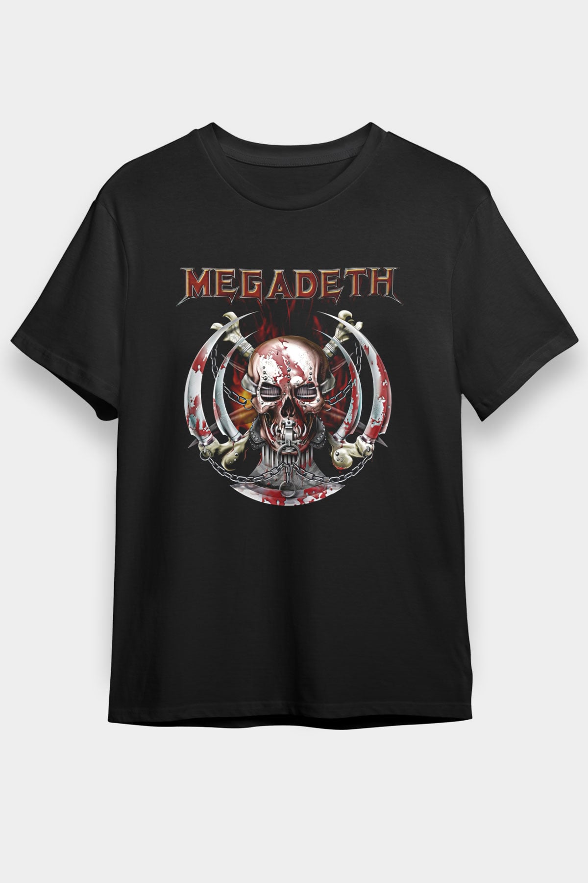 Megadeth Baskılı Unisex Siyah Tişört - Tshirt
