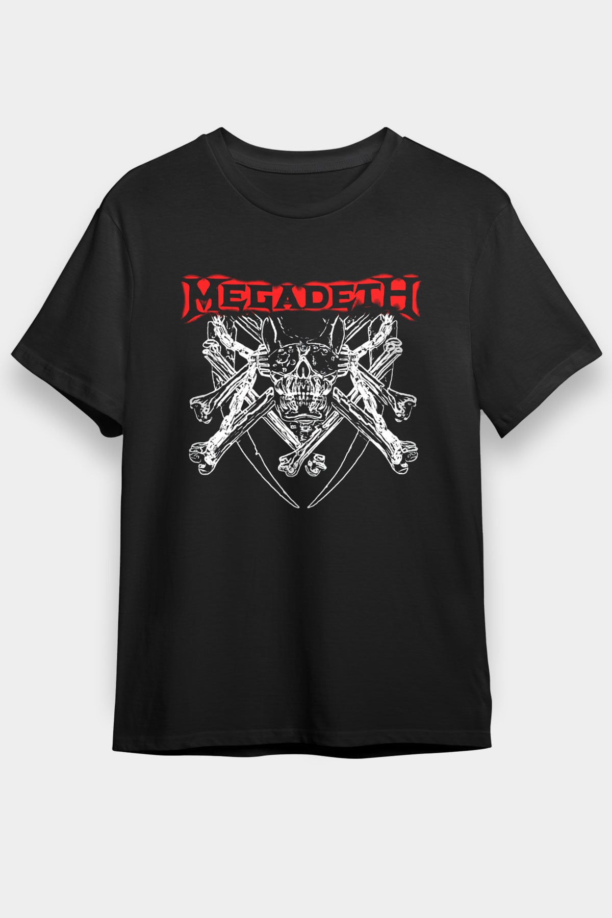 Megadeth Baskılı Unisex Siyah Tişört - Tshirt