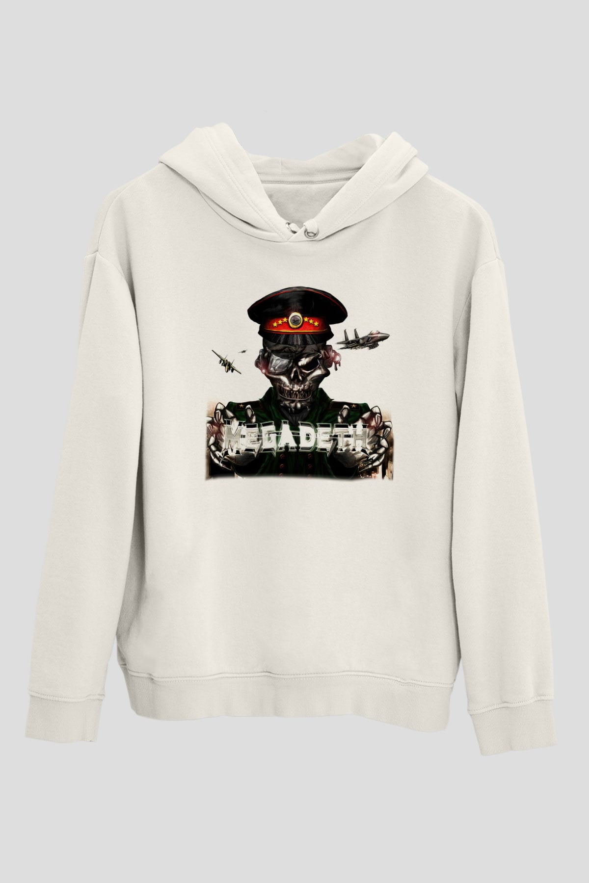 Megadeth Beyaz Unisex Kapşonlu Sweatshirt