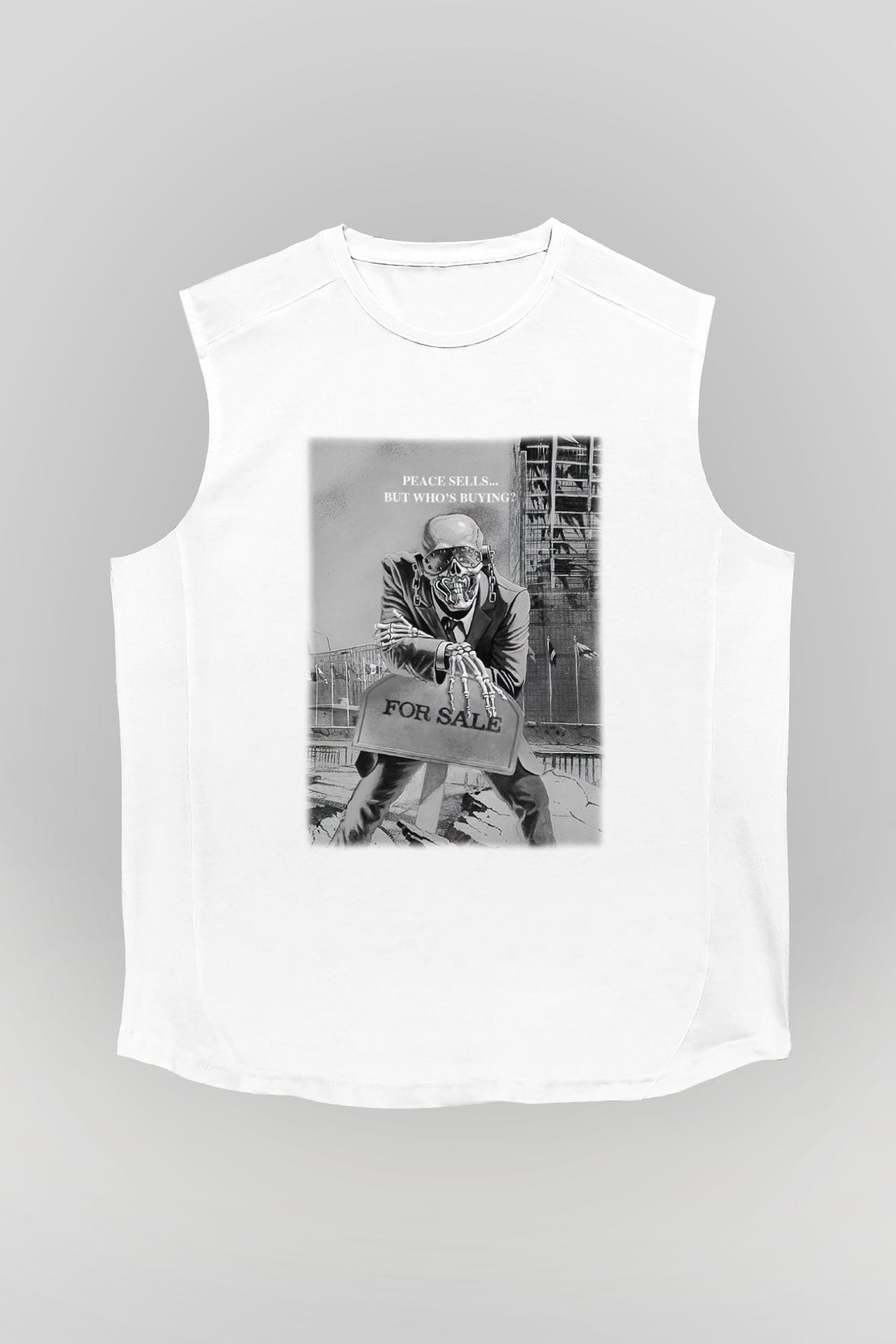 Megadeth Beyaz Unisex Kolsuz Tişört
