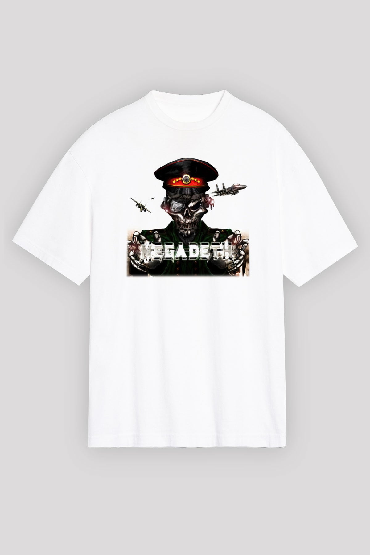 Megadeth Beyaz Unisex Oversize Tişört T-Shirt