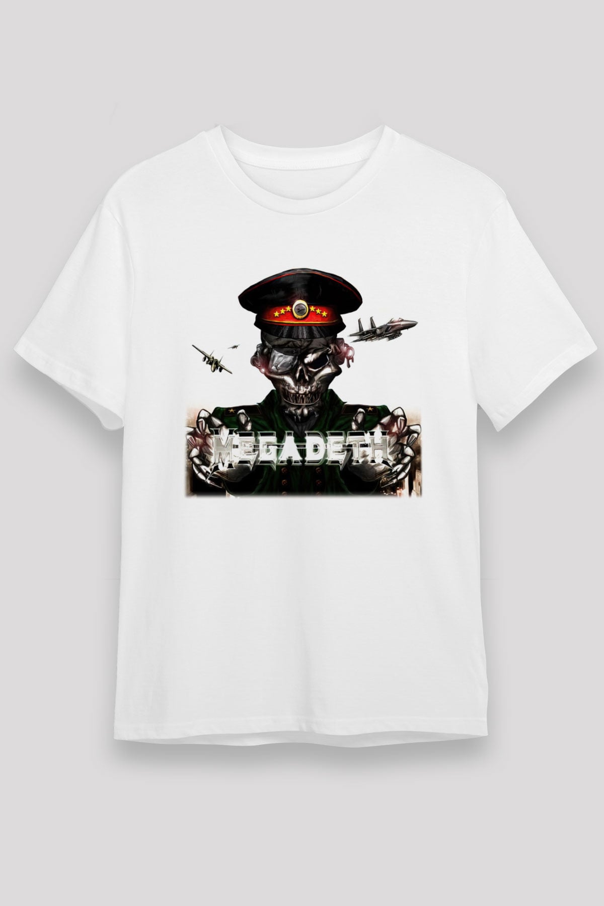 Megadeth Beyaz Unisex Tişört T-Shirt - TişörtFabrikası