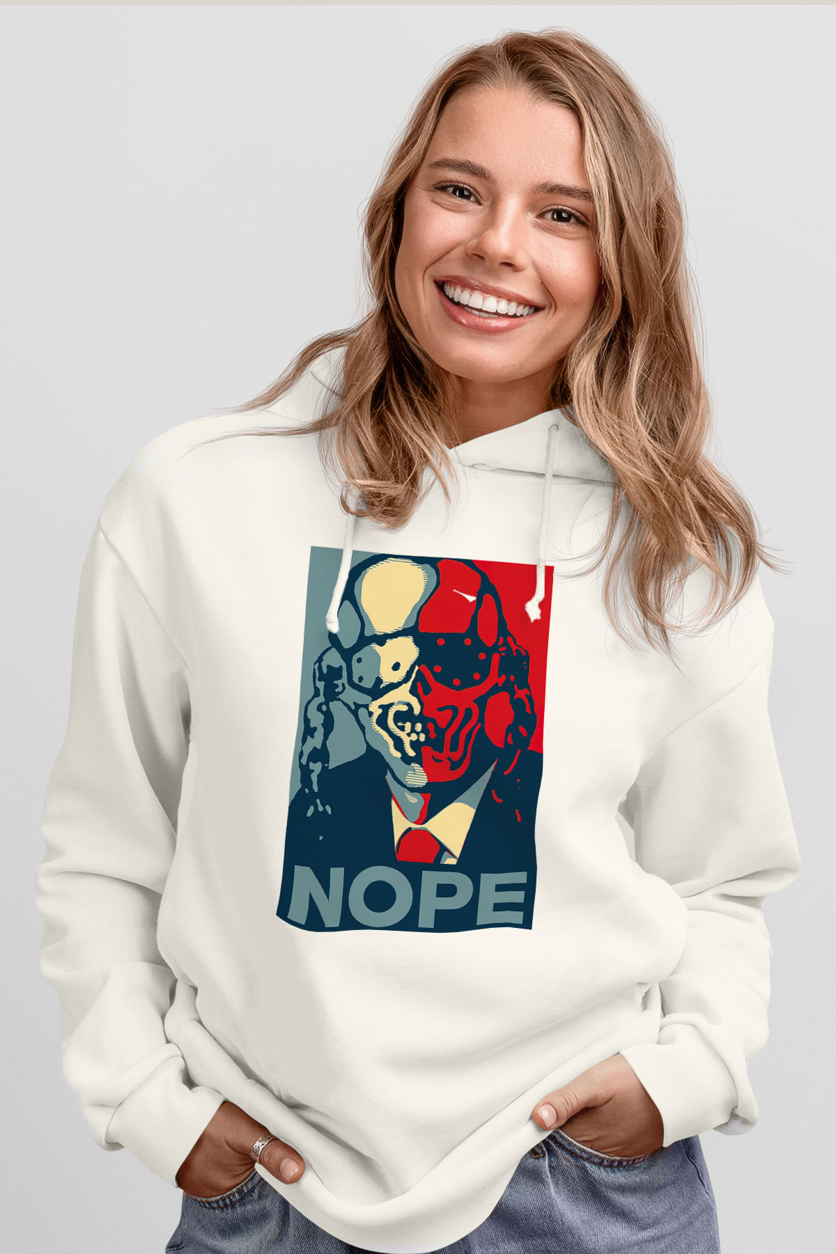 Megadeth Nope Beyaz Unisex Kapşonlu Sweatshirt