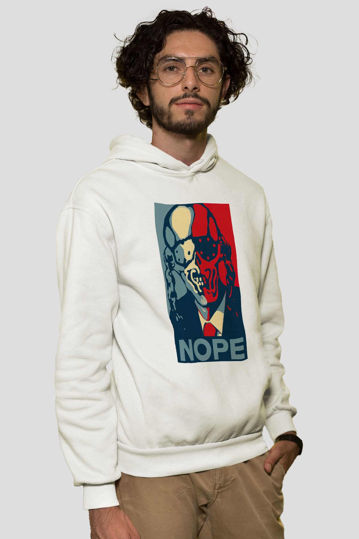 Megadeth Nope Beyaz Unisex Kapşonlu Sweatshirt