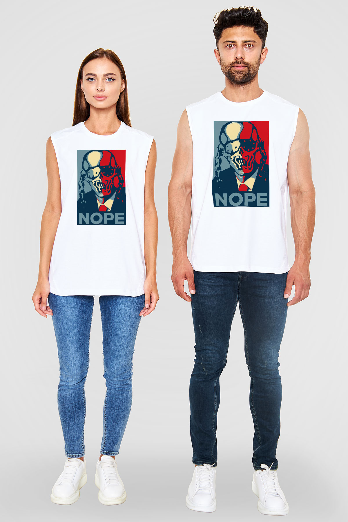Megadeth Nope Beyaz Unisex Kolsuz Tişört